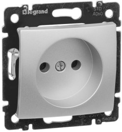 Розетка
Valena,  без шторок,  без заземления,  одинарная,  винтовые клеммы,   цвет - алюминий,  пластмасса,  694341,  6 943 41,  Legrand
 - PULSAL.RU