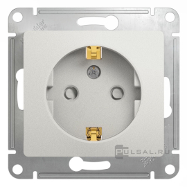Розетка
Glossa,  со шторками,  с заземлением,  одинарная,  винтовые клеммы,   цвет - перламутр,  пластмасса,  GSL000645,  Schneider Electric
 - PULSAL.RU