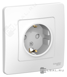Розетка с рамкой
Blanca,  со шторками,  с заземлением,  одинарная,   цвет - белый,  пластмасса,  BLNRS001111,  Schneider Electric
 - PULSAL.RU