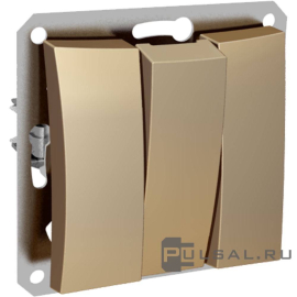 Выключатель
Дуэт,  трехклавишный,  без подсветки,   цвет - шампань,  пластмасса,  WDE000431,  Schneider Electric
 - PULSAL.RU