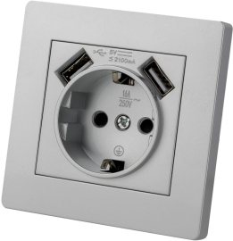 Розетка USB A+A, 2.1А с электрической розеткой
Сенеж,  USB type-A 5V,  Электр. с USB,  двойная,   цвет - металлик,  пластмасса,  SQ1816-0253,  TDM
 - PULSAL.RU Розетка USB A+A, 2.1А с электрической розеткой
Сенеж,  USB type-A 5V,  Электр. с USB,  двойная,   цвет - металлик,  пластмасса,  SQ1816-0253,  TDM
 - PULSAL.RU