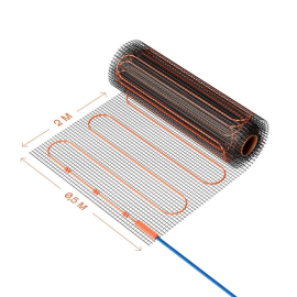 Нагревательный мат,  T200,   площадь - 1 м.кв.,   мощность - 200 Вт.,  под плитку, под ламинат и паркет, под керамогранит,  двужильный,  VLT01-200-1.0,  Voltum - PULSAL.RU