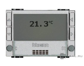 Терморегулятор 3А, перекидной контакт, 230В
LivingLight,  LivingLight AIR,  клавишный,  датчик t° воздуха (встроенный),  с возможностю подключения датчика t° пола,  с таймером,   цвет - алюминий,  пластмасса,  NT4451,  BTicino
 - PULSAL.RU