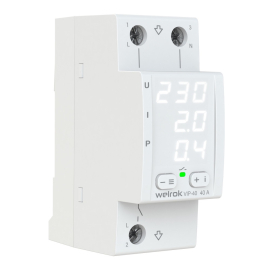 Многофункциональное реле напряжения с контролем тока 1P+N Relay welrok, 1НО, 40А, 220В AC, VIP-40, Welrok - PULSAL.RU