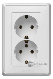 Розетка
Cariva,  без шторок,  с заземлением,  двойная,  винтовые клеммы,   цвет - белый,  пластмасса,  773627,  7 736 27,  Legrand
 - PULSAL.RU