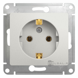 Розетка
Glossa,  без шторок,  с заземлением,  одинарная,  винтовые клеммы,   цвет - перламутр,  пластмасса,  GSL000643,  Schneider Electric
 - PULSAL.RU