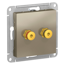 Розетка акустическая
Atlas Design Antique,  AtlasDesign Air,  Atlas Design,  1 пара,   цвет - шампань,  пластмасса,  ATN000587,  Schneider Electric
 - PULSAL.RU
