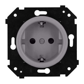 Розетка
Шедель Бриз,  без шторок,  с заземлением,  одинарная,  винтовые клеммы,   цвет - титан матовый,  пластмасса,  B3-101-26M,  Bironi
 - PULSAL.RU