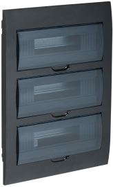 Корпус щита ЩРВ-П-36, Krepta, встраиваемый, IP 41,  модулей - 36, пластмасса,  цвет - черный, MKP12-V-36-41-K02, IEK - PULSAL.RU