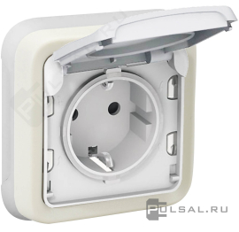 Розетка
Plexo,  без шторок,  с заземлением,  одинарная,  винтовые клеммы,   цвет - белый,  пластмасса,  IP 55,  069869,  0 698 69,  Legrand
 - PULSAL.RU