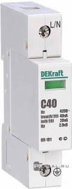 Ограничитель перенапряжений 1P 40кА C 420В ОП-101 ОП-101, 1 полюс, Класс 1, 20 кА, 40 кА, 18015DEK, Dekraft - PULSAL.RU Ограничитель перенапряжений 1P 40кА C 420В ОП-101 ОП-101, 1 полюс, Класс 1, 20 кА, 40 кА, 18015DEK, Dekraft - PULSAL.RU