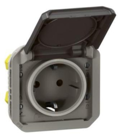 Розетка
Plexo Nouveau,  со шторками,  с крышкой,  с заземлением,  одинарная,  безвинтовые клеммы,   цвет - антрацит,  пластмасса,  IP 55,  069871L,  0 698 71L,  Legrand
 - PULSAL.RU