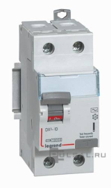 Выключатель дифференциального тока (УЗО) DX³, 2 полюса, 25А,  тип - AC, 30 мА411504, Legrand - PULSAL.RU