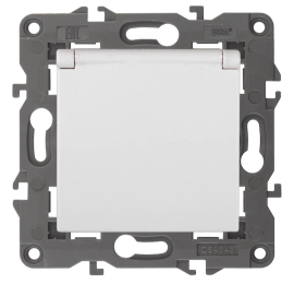 Розетка
Elegance,  со шторками,  с крышкой,  с заземлением,  одинарная,  безвинтовые клеммы,   цвет - белый,  пластмасса,  Б0034278,  14-2103-01,  ЭРА
 - PULSAL.RU