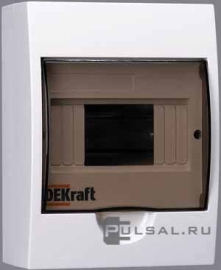 Бокс ЩРН-П-6, ЩРН-П, навесной, IP 41,  модулей - 6, пластмасса,  цвет - белый, 31009DEK, Dekraft - PULSAL.RU Бокс ЩРН-П-6, ЩРН-П, навесной, IP 41,  модулей - 6, пластмасса,  цвет - белый, 31009DEK, Dekraft - PULSAL.RU