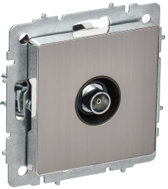 Розетка одиночная
BRITE,  телевизионная (TV),  одинарная,   цвет - никель,  металл,  BR-A10-O-M-K23,  IEK
 - PULSAL.RU