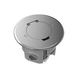 Лючок круглый в пол с установочным набором (без розеток)
Лючки DFB,  напольная,  1 пост,  2 модуля,   цвет - серебро,  металл,  IP 44,  DFB2ZRMS,  Donel
 - PULSAL.RU