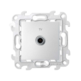 Розетка одиночная
Simon 24 Harmonie,  телевизионная (TV),  одинарная,   цвет - алюминий,  пластмасса,  2450477-033,  Simon
 - PULSAL.RU