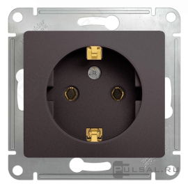 Розетка
Glossa,  без шторок,  с заземлением,  одинарная,  винтовые клеммы,   цвет - графит,  пластмасса,  GSL001343,  Schneider Electric
 - PULSAL.RU
