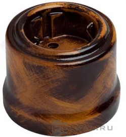 Розетка
Лизетта Эксклюзив,  без шторок,  с заземлением,  одинарная,  винтовые клеммы,   цвет - дух старины,  фарфор / керамика,  B1-101-DS,  Bironi
 - PULSAL.RU