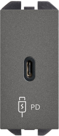 Зарядка USB type-C, 20 Вт с быстрой зарядкой QC PD
Simon 270,  USB type-C 5V,  одинарная,   цвет - титан матовый,  пластмасса,  20000382-096,  Simon
 - PULSAL.RU