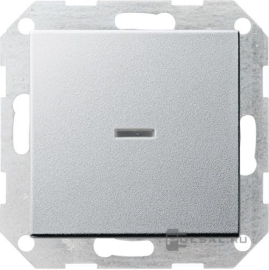 Выключатель двухполюсный с самовозвратом
E2,  Event,  Esprit,  одноклавишный,  с индикацией,   цвет - алюминий,  пластмасса,  012226,  0122 26,  Gira
 - PULSAL.RU