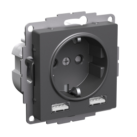 Розетка USB, 2.4А с электрической розеткой
Atlas Design Antique,  AtlasDesign Air,  Atlas Design,  USB type-A 5V,  Электр. с USB,  двойная,   цвет - базальт,  пластмасса,  ATN001430,  Schneider Electric
 - PULSAL.RU