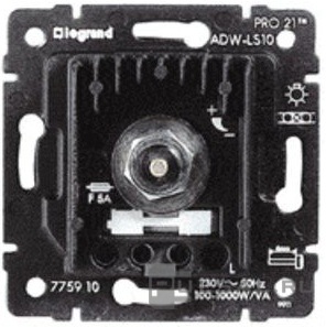 Механизм светорегулятора (диммера) 100-1000 Вт
Galea Life,  поворотный,  лампы накаливания и галогенные 220В (R),  лампы с индукционным (обмоточным) трансформ.(L),  775910,  7 759 10,  Legrand
 - PULSAL.RU Механизм светорегулятора (диммера) 100-1000 Вт
Galea Life,  поворотный,  лампы накаливания и галогенные 220В (R),  лампы с индукционным (обмоточным) трансформ.(L),  775910,  7 759 10,  Legrand
 - PULSAL.RU