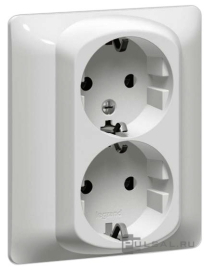 Розетка
Galea Life,  со шторками,  с заземлением,  двойная,  винтовые клеммы,   цвет - белый,  пластмасса,  771031,  7 710 31,  Legrand
 - PULSAL.RU