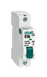 Автоматический выключатель ВА-103, 1 полюс, 16А, C, 6 кА, 12273DEK, Dekraft - PULSAL.RU