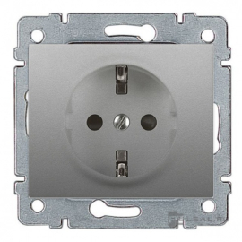 Розетка
Galea Life,  без шторок,  с заземлением,  одинарная,  безвинтовые клеммы,   цвет - алюминий,  пластмасса,  771362,  7 713 62,  Legrand
 - PULSAL.RU