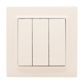 Выключатель
Минск,  трехклавишный,  без подсветки,   цвет - бежевый,  пластмасса,  ERV10-024-20,  EKF
 - PULSAL.RU