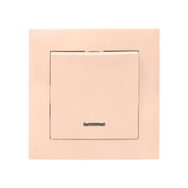 Выключатель
Валенсия,  одноклавишный,  с индикацией,   цвет - кремовый,  пластмасса,  EWV10-121-20,  EKF
 - PULSAL.RU