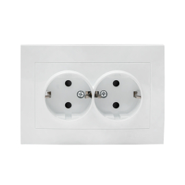 Розетка
Валенсия,  со шторками,  с заземлением,  двойная,  винтовые клеммы,   цвет - белый,  пластмасса,  EWR16-128-10,  EKF
 - PULSAL.RU