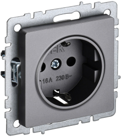 Розетка
BRITE,  без шторок,  с заземлением,  одинарная,  винтовые клеммы,   цвет - сталь,  пластмасса,  BR-R11-16-K46,  IEK
 - PULSAL.RU