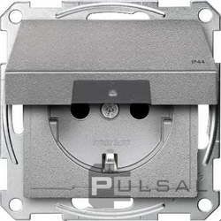 Розетка
M-Plan,  M-Elegance,  M-Pure,  M-Pure Decor,  со шторками,  с крышкой,  с заземлением,  одинарная,  безвинтовые клеммы,   цвет - алюминий,  пластмасса,  IP 44,  MTN2314-0460,  MEG2314-0460,  Merten
 - PULSAL.RU