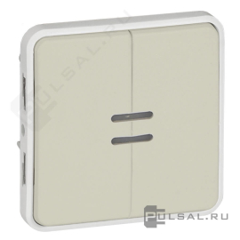 Переключатель
Plexo,  двухклавишный,  с подсветкой,   цвет - белый,  IP 55,  069626,  0 696 26,  Legrand
 - PULSAL.RU