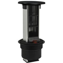 Встраиваемый выдвижной теле-блок Vertical
Лючки DDSB,  для столов и мебели,  3 поста,   цвет - антрацит,  металл,  DDSB6V1AN,  Donel
 - PULSAL.RU