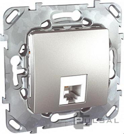 Розетка телефонная RJ11
Unica Quadro,  Unica Top,  Unica Class,  одинарная,   цвет - алюминий,  пластмасса,  MGU5.492.30ZD,  Schneider Electric
 - PULSAL.RU