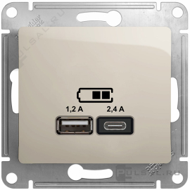 Розетка USB type-C + type-A, 2.4А
Glossa,  USB type-C 5V,  USB type-A 5V,  двойная,   цвет - молочный,  пластмасса,  GSL000939,  Schneider Electric
 - PULSAL.RU