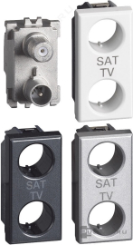 Розетка одиночная
Axolute,  Axolute AIR,  телевизионная (TV),  спутниковая (SAT),  двойная,   цвет - антрацит, алюминий, белый,  пластмасса,  H4214D,  BTicino
 - PULSAL.RU