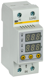 Реле напряжения с контролем тока 1P+N KARAT, 1НО, 63А, 220В AC, IVC21-1-63, IEK - PULSAL.RU