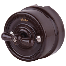 Выключатель поворотный
Retro,   цвет - коричневый,  фарфор / керамика,  W5620014,  a051052,  Werkel
 - PULSAL.RU