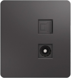 Розетка оконечная TV+RJ45 
Miele Round,  телевизионная (TV),  одинарная,   цвет - титан,  пластмасса,  KR-78-0722-2,  Kranz
 - PULSAL.RU