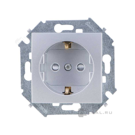 Розетка
Simon 15,  со шторками,  с заземлением,  одинарная,  винтовые клеммы,   цвет - алюминий,  пластмасса,  1591443-033,  Simon
 - PULSAL.RU
