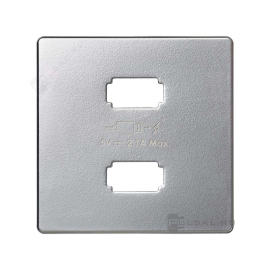Накладка
Simon 82 Nature,  Simon 82,  USB type-A 5V,  двойная,   цвет - алюминий глянец,  пластмасса,  8221096-033,  Simon
 - PULSAL.RU