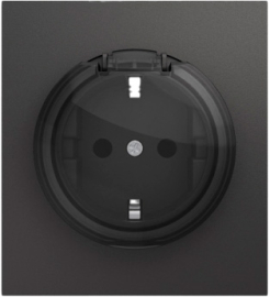 Розетка
Miele Strong,  со шторками,  с крышкой,  с заземлением,  одинарная,  винтовые клеммы,   цвет - графит,  пластмасса,  KR-78-0702-6,  Kranz
 - PULSAL.RU