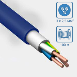 Кабель круглый ВВГнг(А)-LS 3х2,5 (бухта 100м)