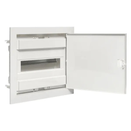 Встраиваемый силовой щит Nova с пластиковой дверью, 346х317 мм, Nova, встраиваемый, IP 41,  модулей - 12, пластмасса,  цвет - белый, nv-pb-pd-1, EKF - PULSAL.RU