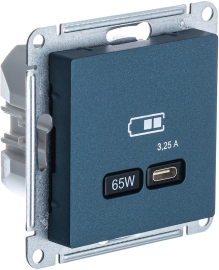 Розетка USB type-C 65 Вт с быстрой зарядкой
Atlas Design Antique,  AtlasDesign Air,  Atlas Design,  USB type-C 5V,  двойная,   цвет - изумруд,  пластмасса,  ATN000827,  Schneider Electric
 - PULSAL.RU
